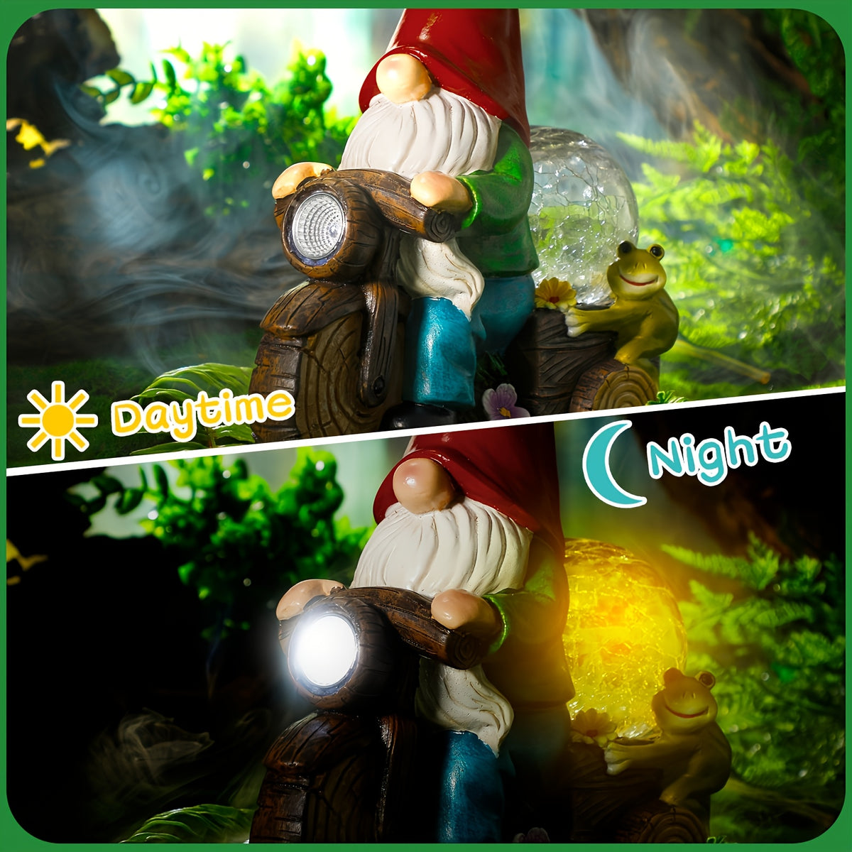 outdoor garden gnome statue light outdoor garden