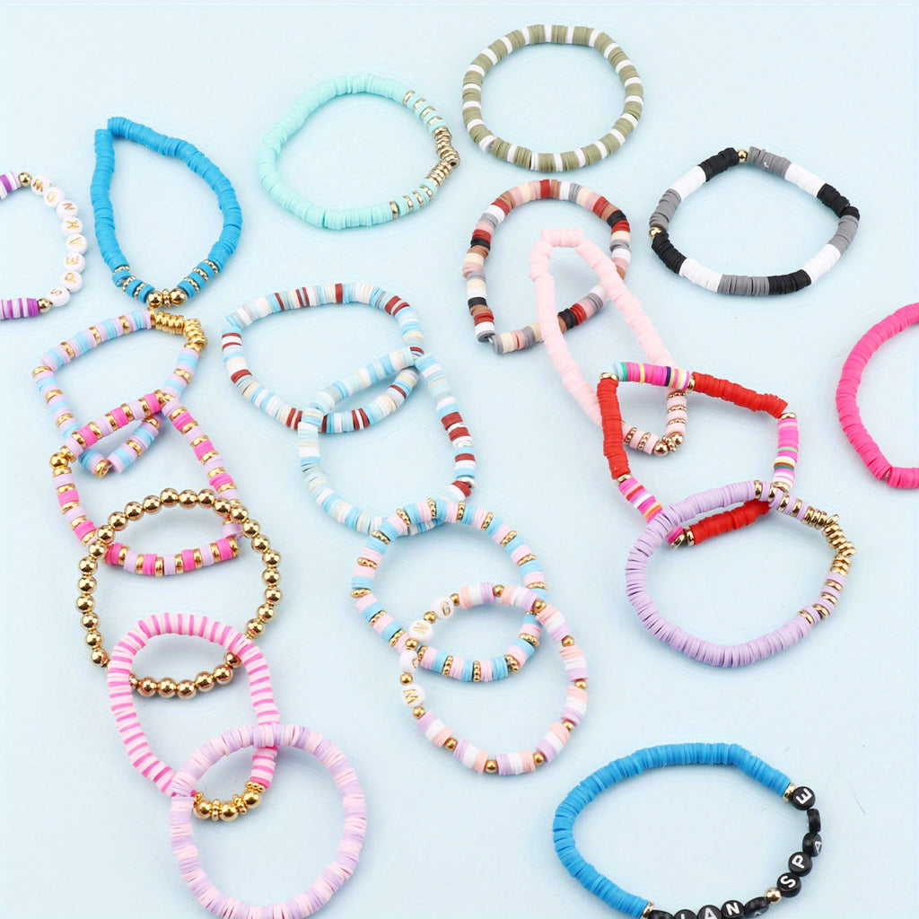 2d flat 7200pcs clay beads bracelet beading kit friendship