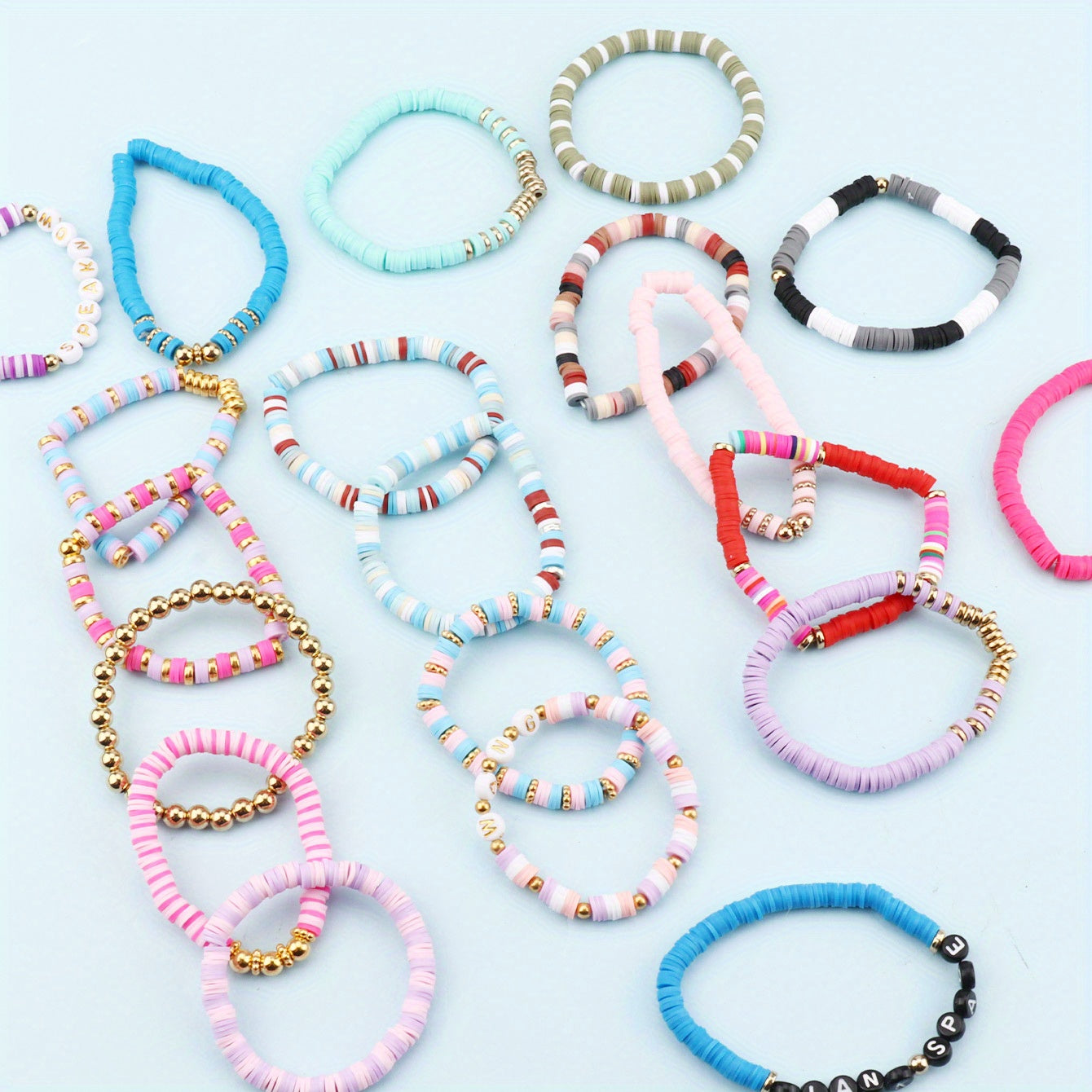2d flat 7200pcs clay beads bracelet beading kit friendship