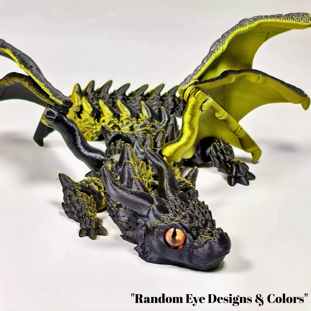 laser holographic 3d printed flying dragon articulated