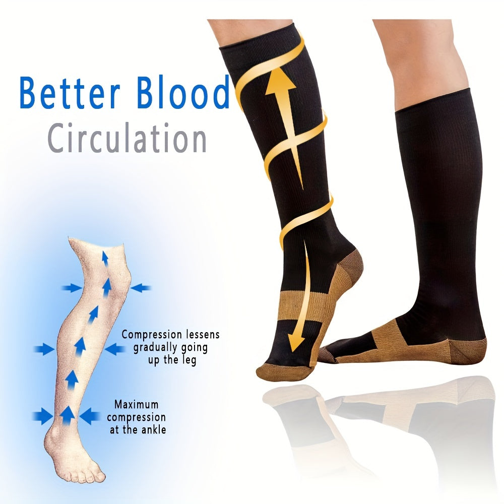 copper compression socks men women anti fatigue knee high