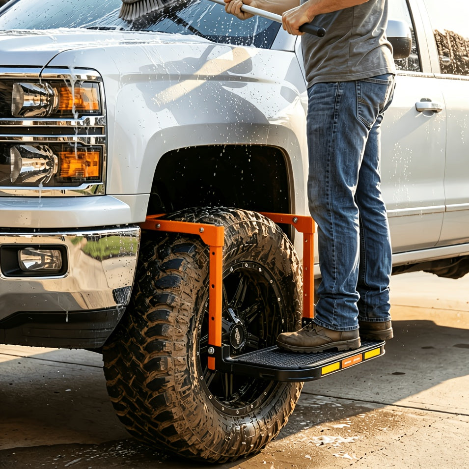 heavy duty foldable tire step anti slip texture adjustable