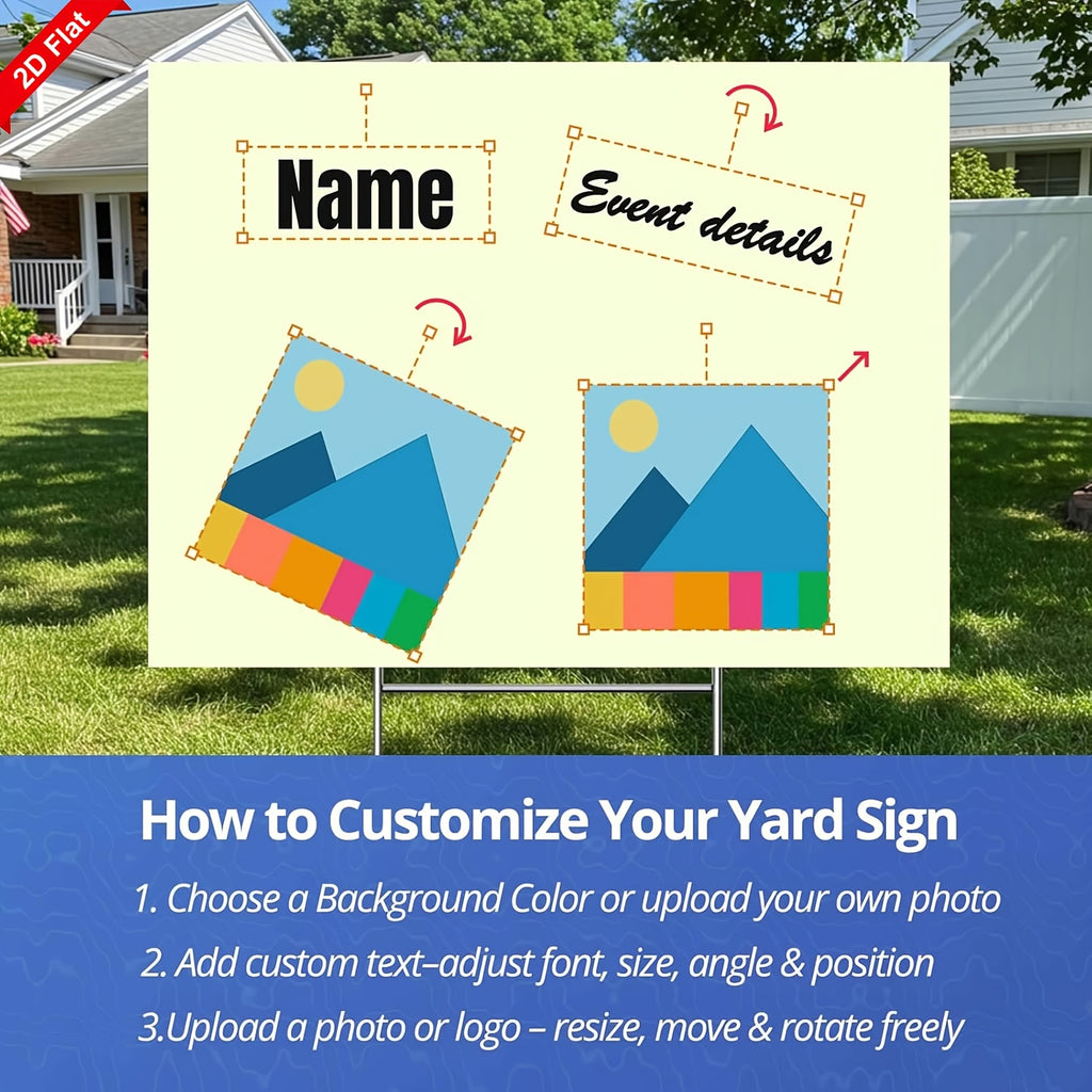 2d flat 2d flat custom yard sign 6 pack 18 x24 corrugated