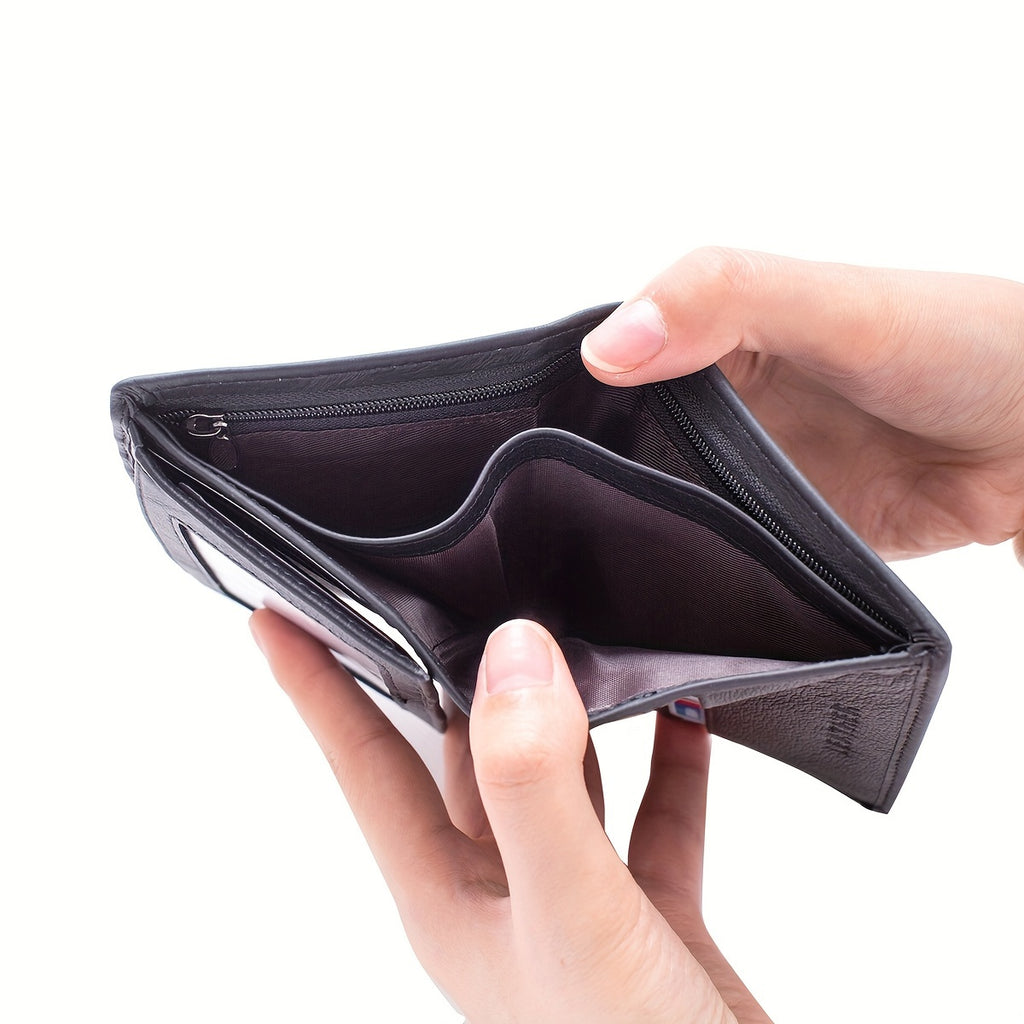 1pc genuine leather wallets men vintage thin vertical short