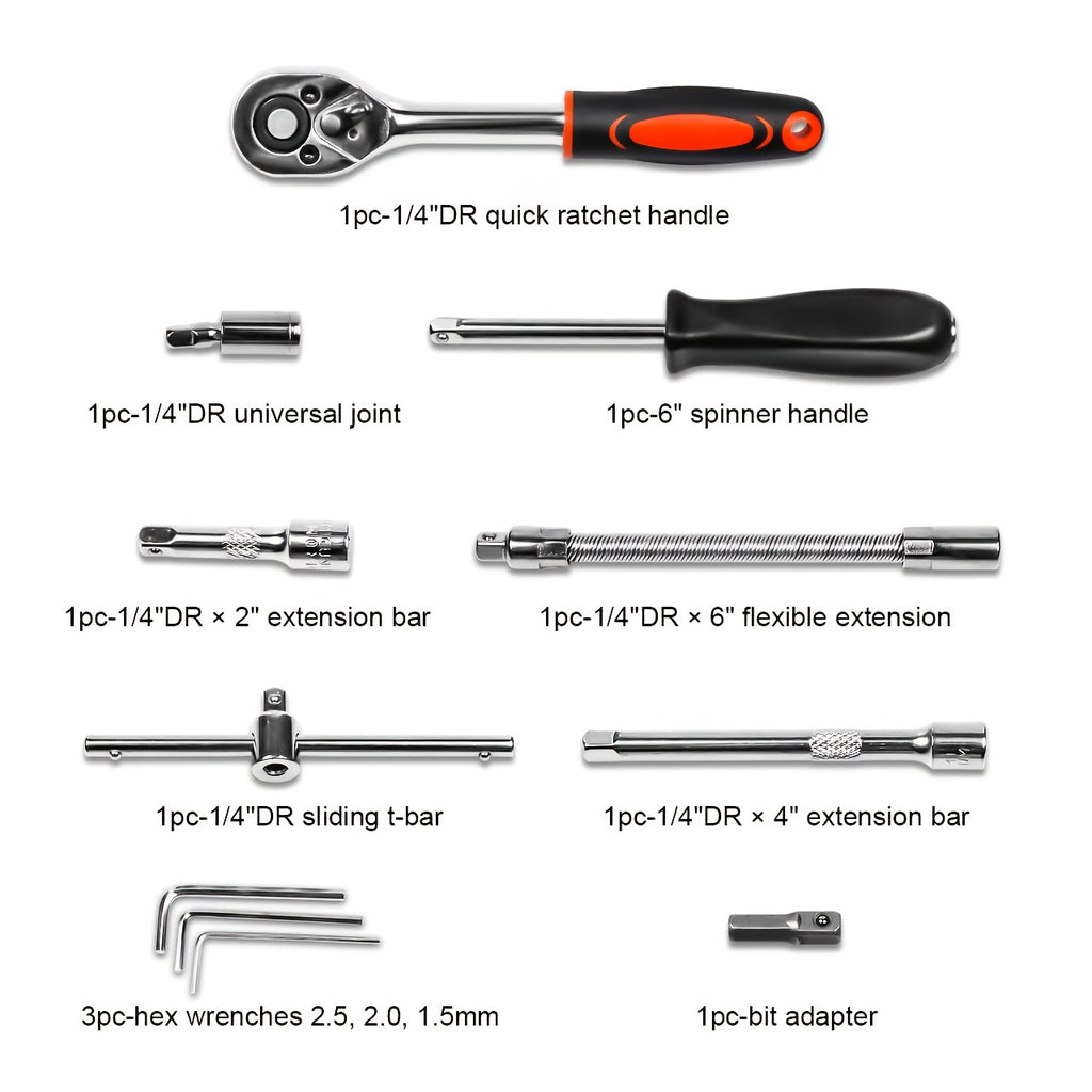 46pcs household car repair tool set ratchet torque wrench