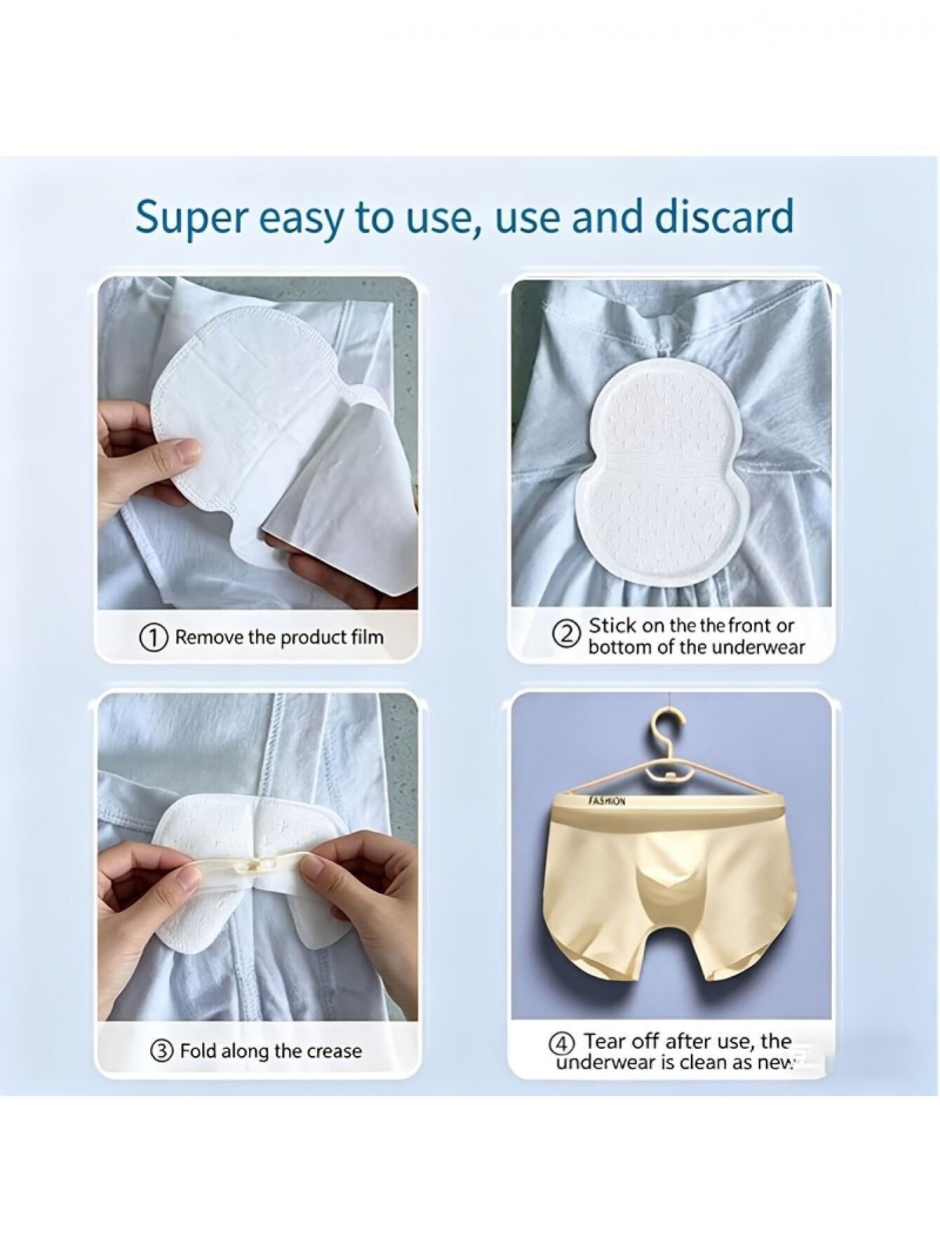 130pcs set 2 in 1 disposable underarm underwear sweat pads
