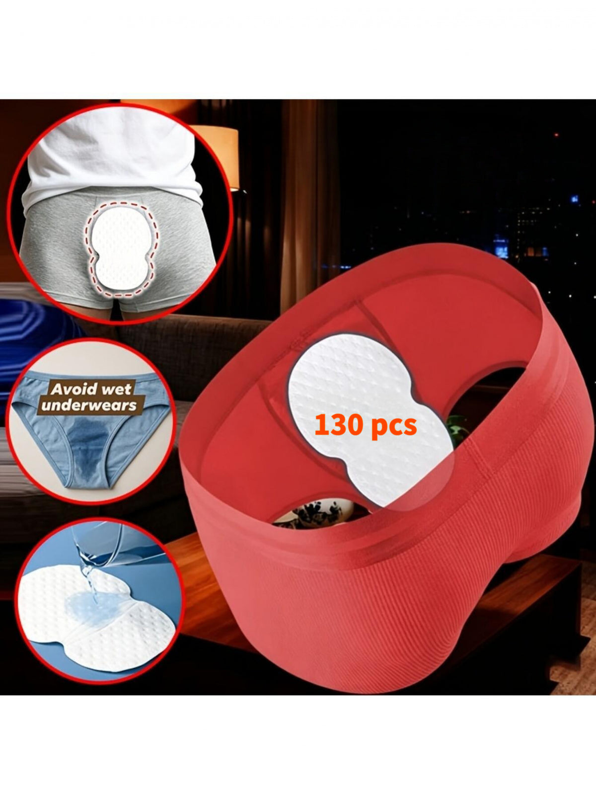 130pcs set 2 in 1 disposable underarm underwear sweat pads