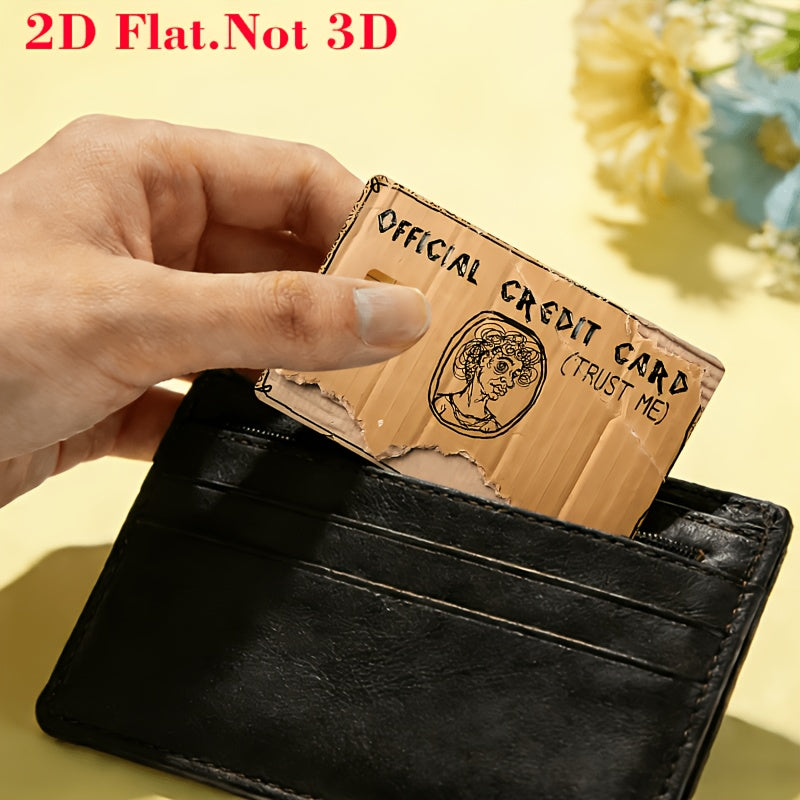 funny weird cardboard     sticker bank cards