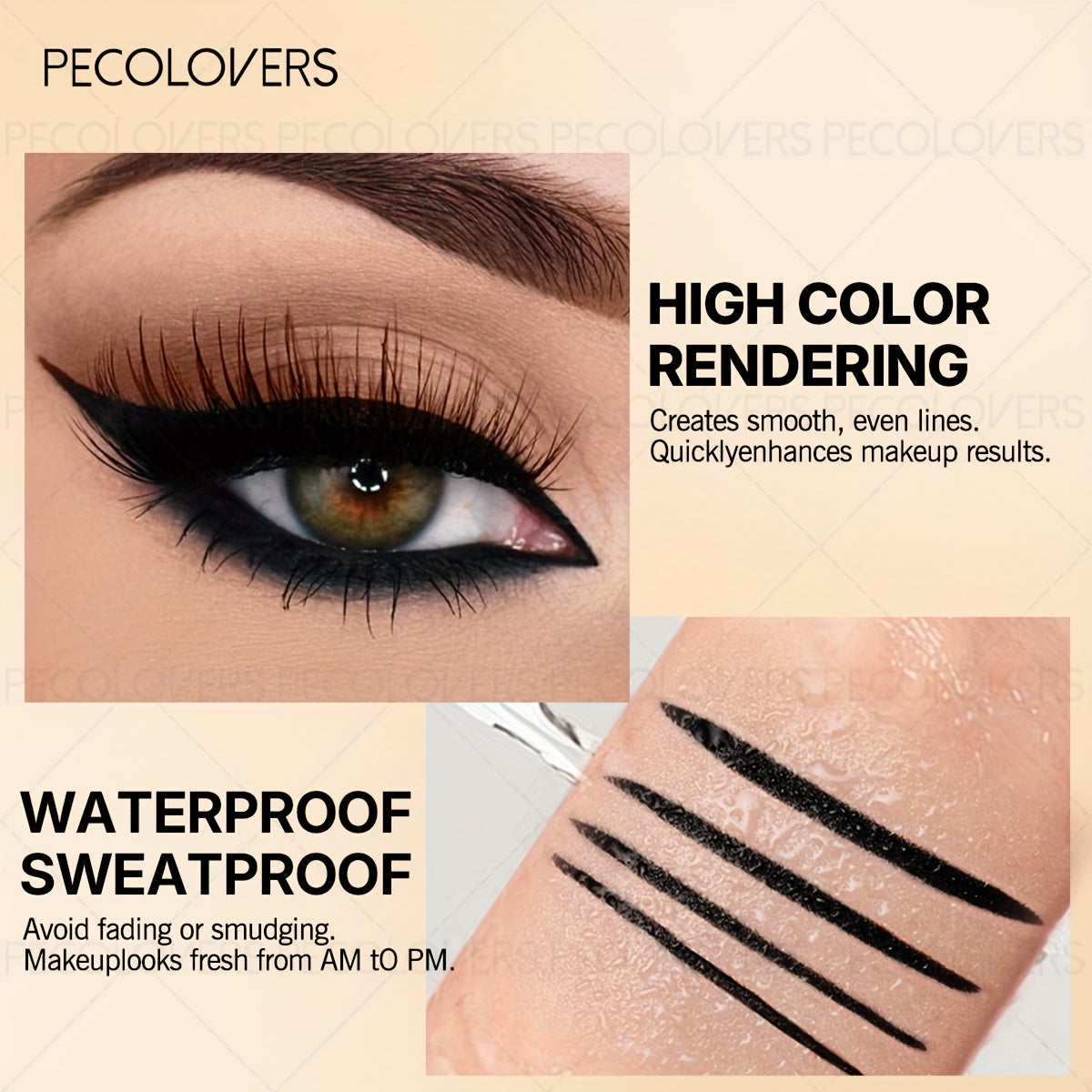 1pc waterproof sweatproof black eyeliner creamy texture long