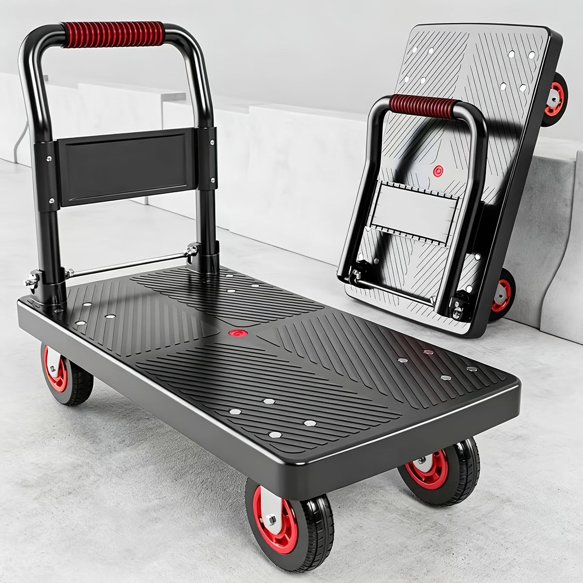 heavy duty folding hand truck 660 800 lbs capacity frame 360