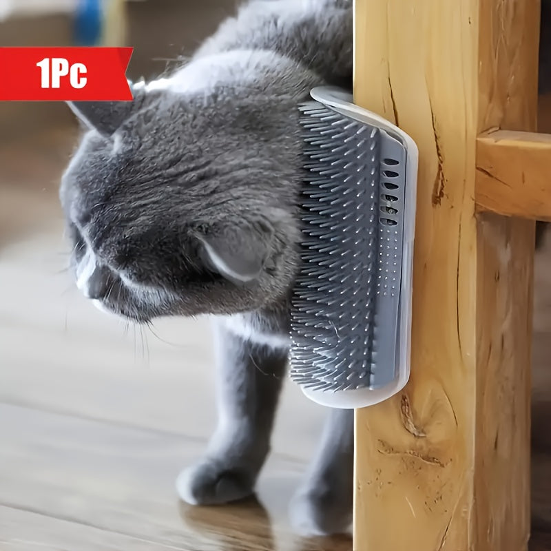 scratcher wall mounted cat grooming brush itchy
