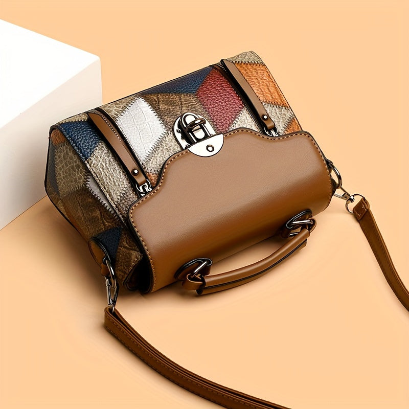 weidola wo retro rhombus geometric handbag adjustable
