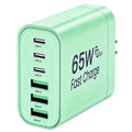 65w 6 port type c type a multi port charger home wall