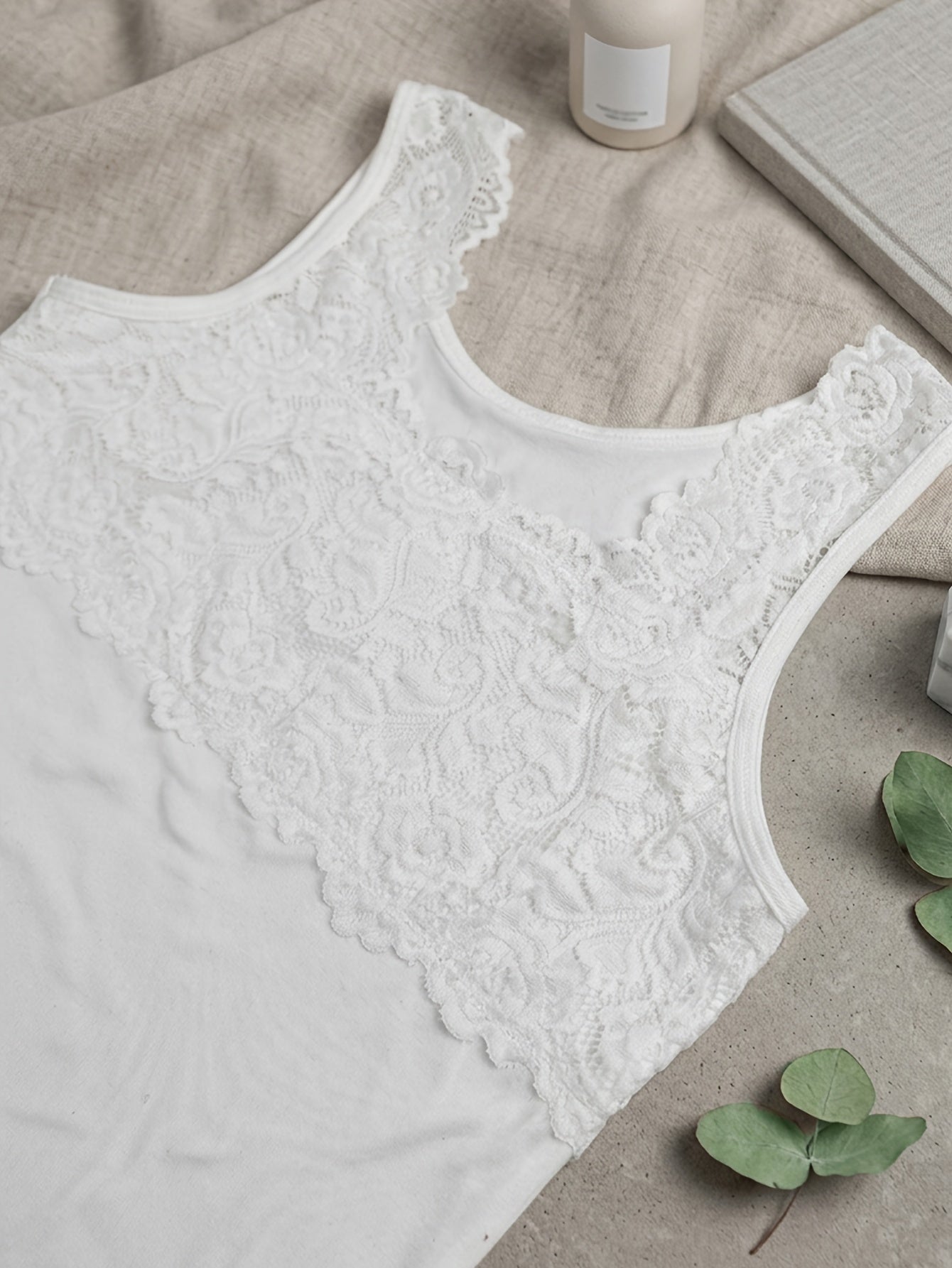 new lace trimmed spaghetti strap top versatile