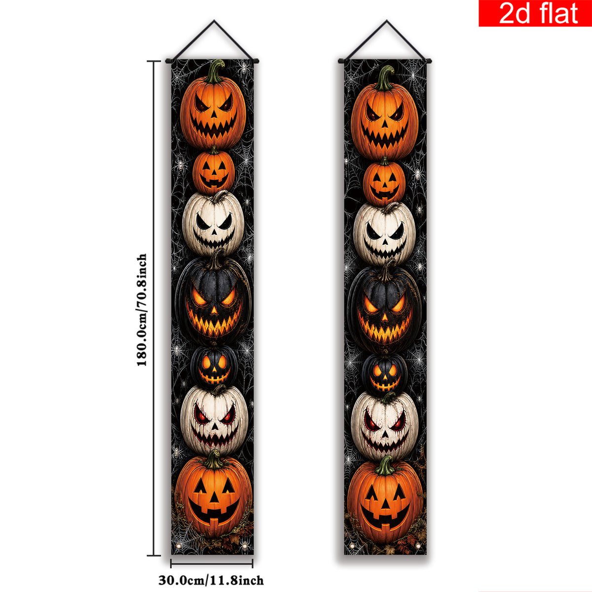 2d flat 2d flat banner 2pcs halloween front door porch logo
