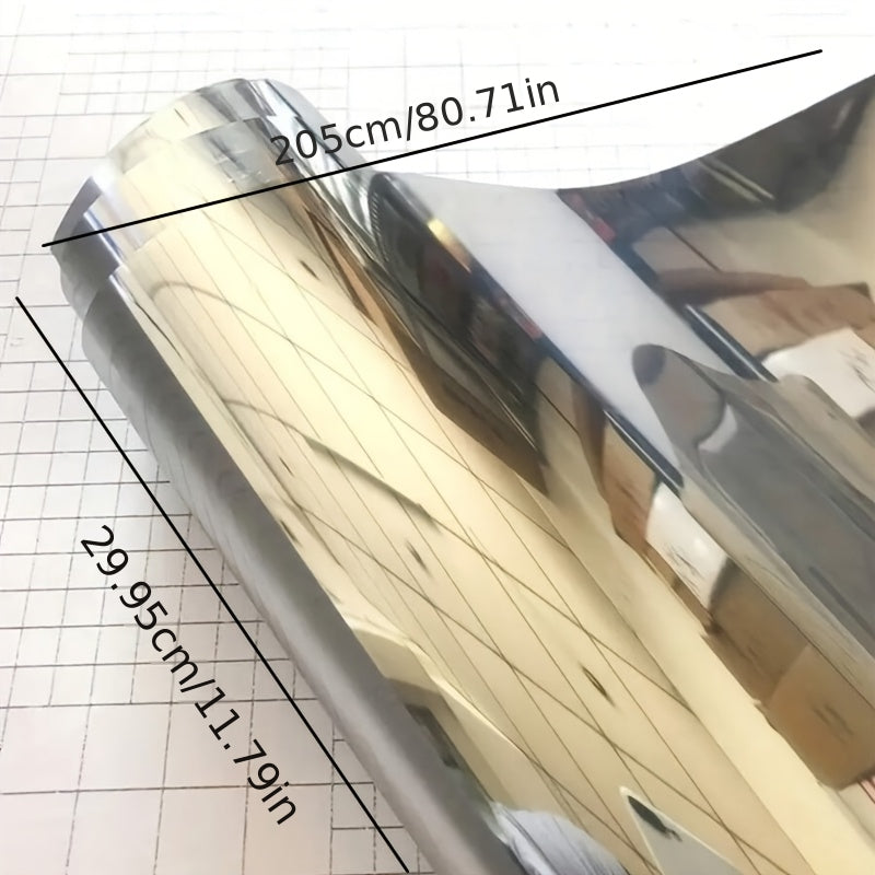 1pc 205cm long automotive mirror silvery car wrap film a
