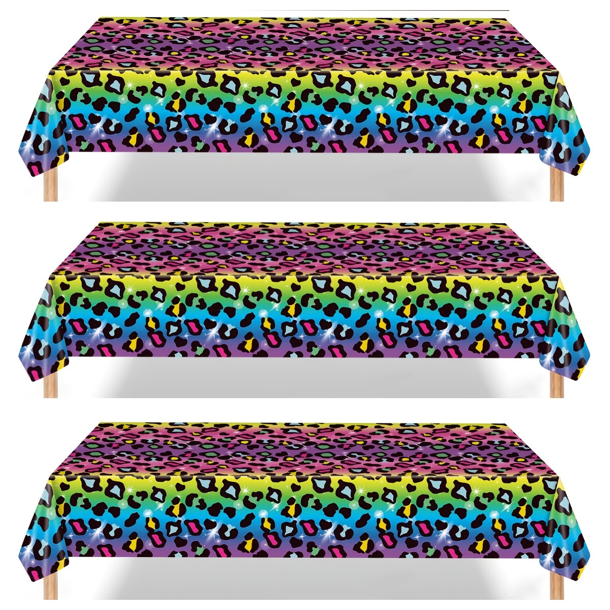 1pc   leopard print birthday tablecloth