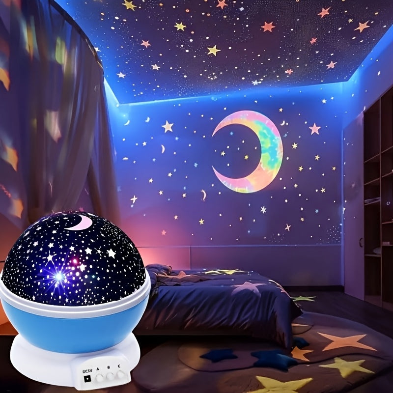 3d rotating star moon projector night light usb powered