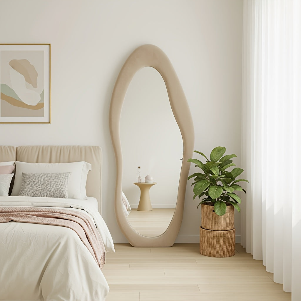 irregular   full length mirror safe rounded