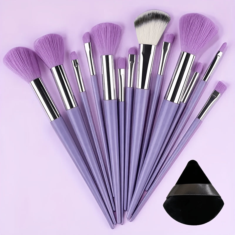 a set 13 makeup brushes including a portable storage bag