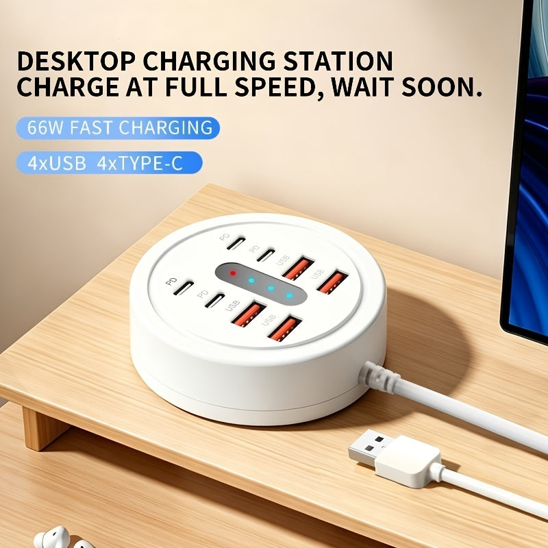 8 in   66w round usb c fast charger   4pcs usb