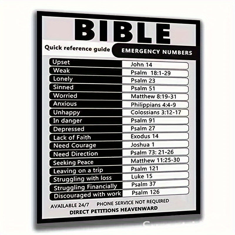bible emergency numbers poster inspirational