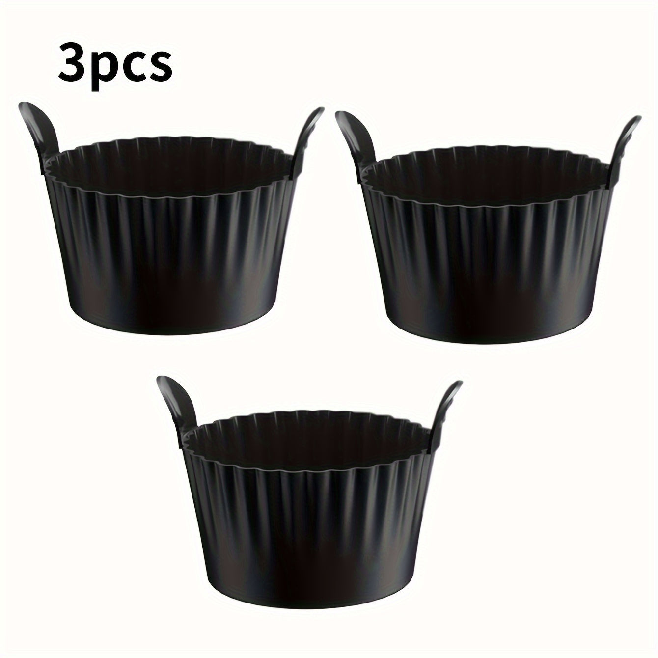 3pcs air fryer baking ramekins   grade silicone