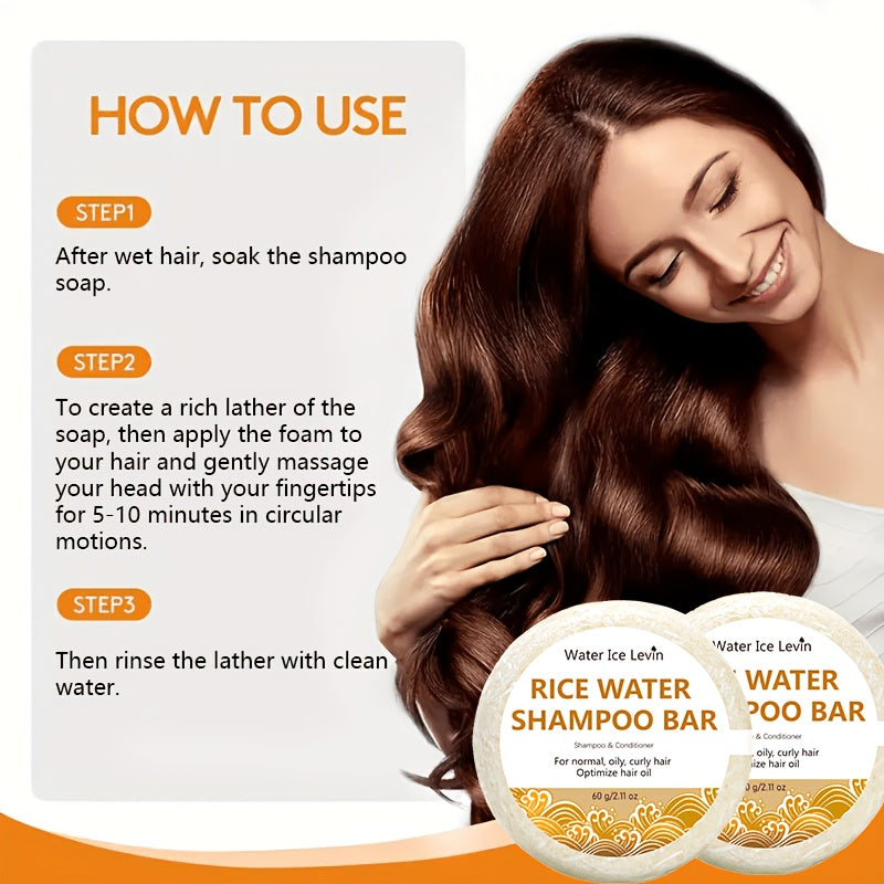 60g rice water shampoo bar 2 in 1 hair shampoo conditioner