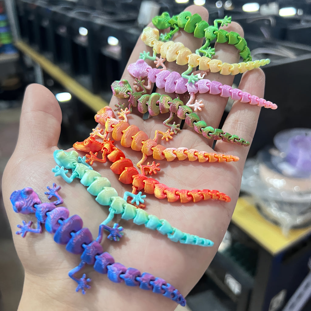 random color 20pcs 3d printed small geckos length 9cm pla