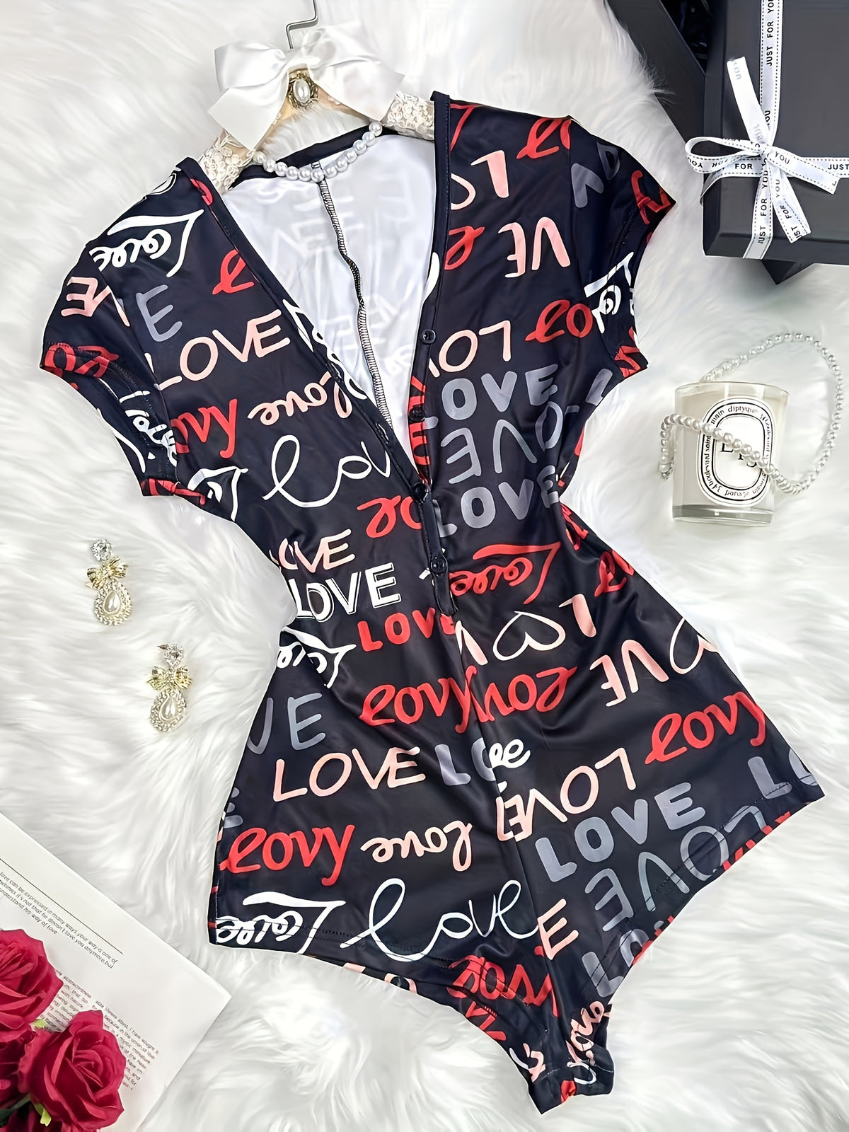 plus size plus size womens contrast color letter print v