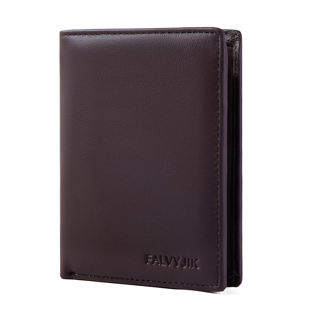 1pc genuine leather wallets men vintage thin vertical short