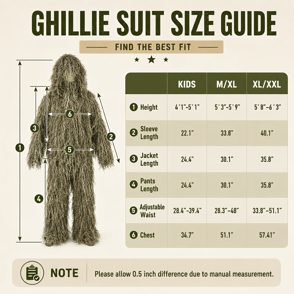6 in 1   ghillie suit polyester   desert