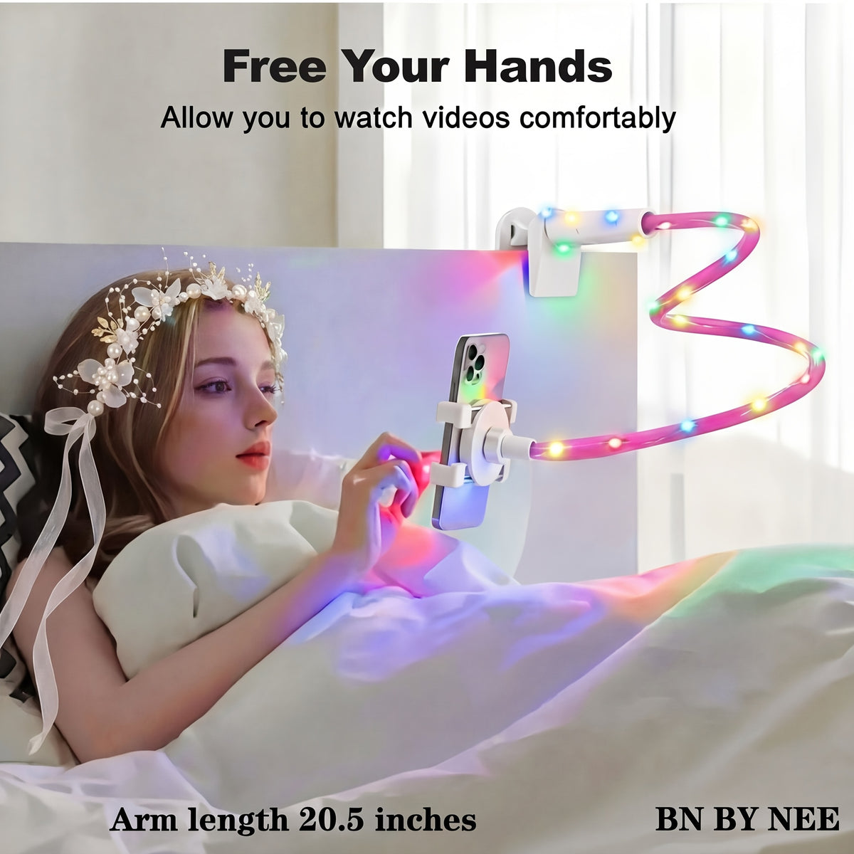 360 degree rotation phone holder spiral base lazy person