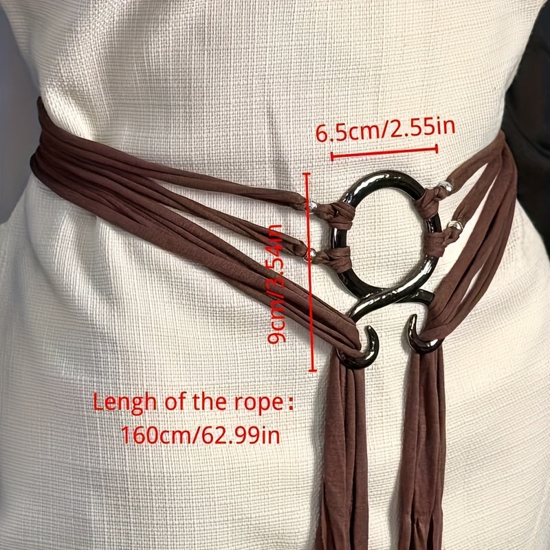 style knotted rope belt medieval long rope knot