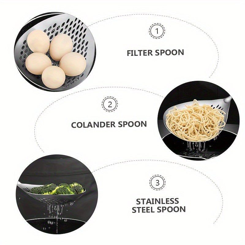 large stainless steel colander skimmer durable kitchen
