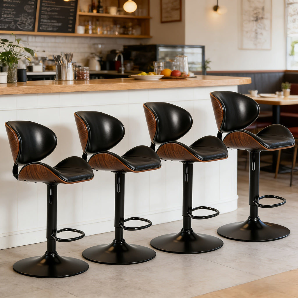 set 2 4 6 swivel bar stools footrest features