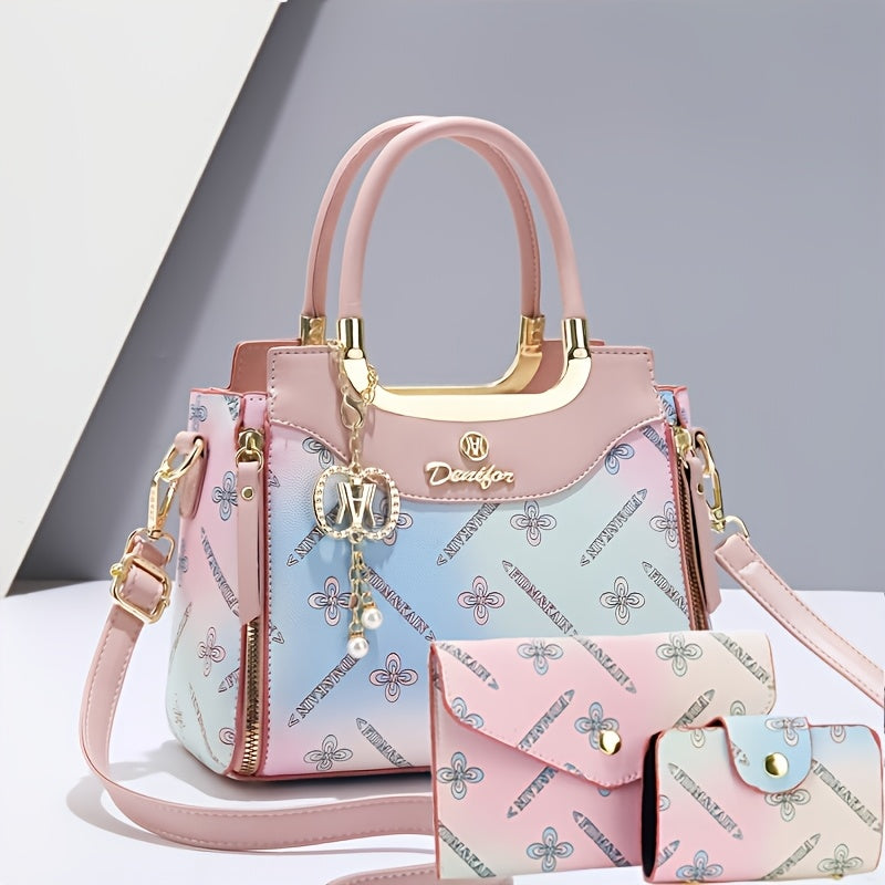 womens 3pcs handbag set fashion   bag geometric