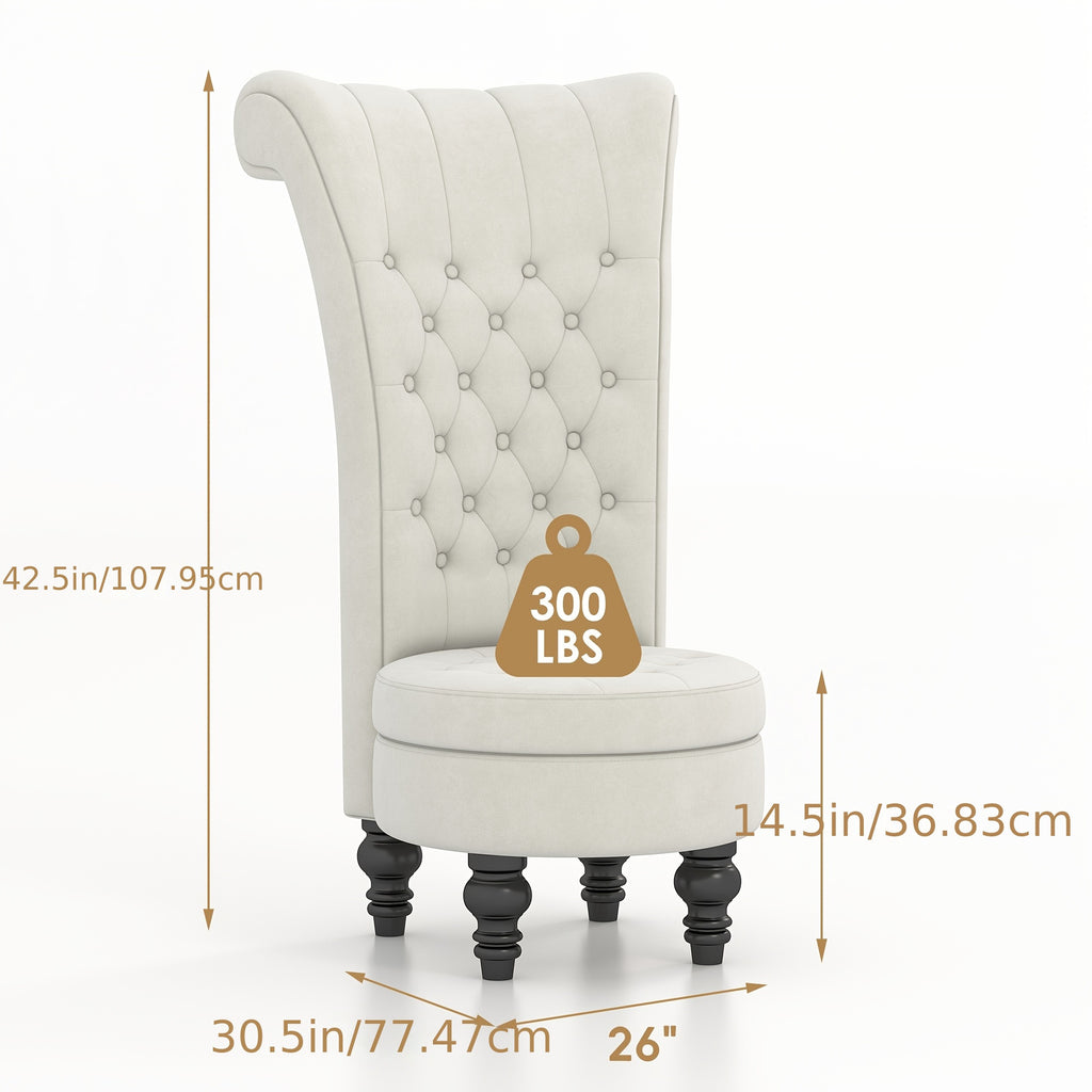 back chair velvet armless accent chair button
