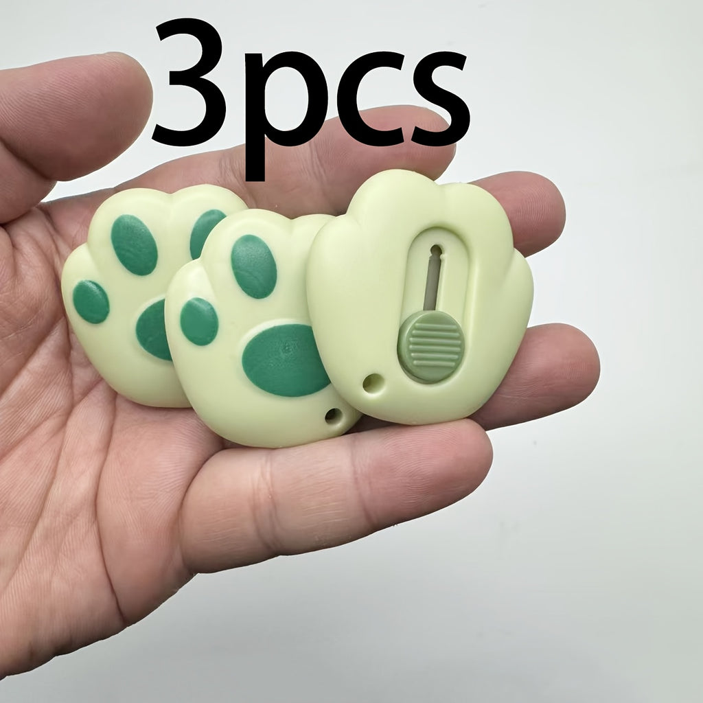 3 5pcs avocado green portable cutting tool cute cat paw
