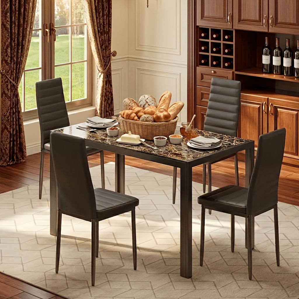 5 piece glass top dining set 5pcs glass dining table